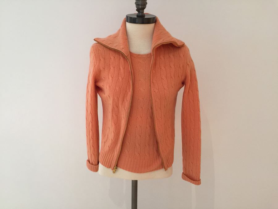 Ralph Lauren 100% Cashmere Black Label Sweater And Jacket Size M [Photo 1]