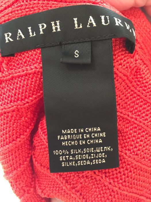 Red Ralph Lauren 100% Silk Sweater Black Label Size S [Photo 3]