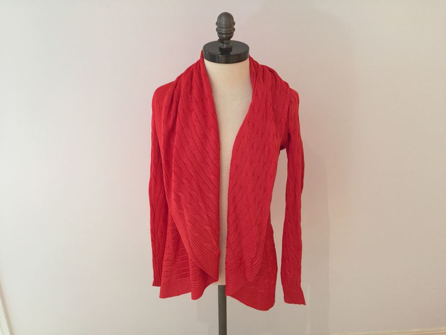 Red Ralph Lauren 100% Silk Sweater Black Label Size S