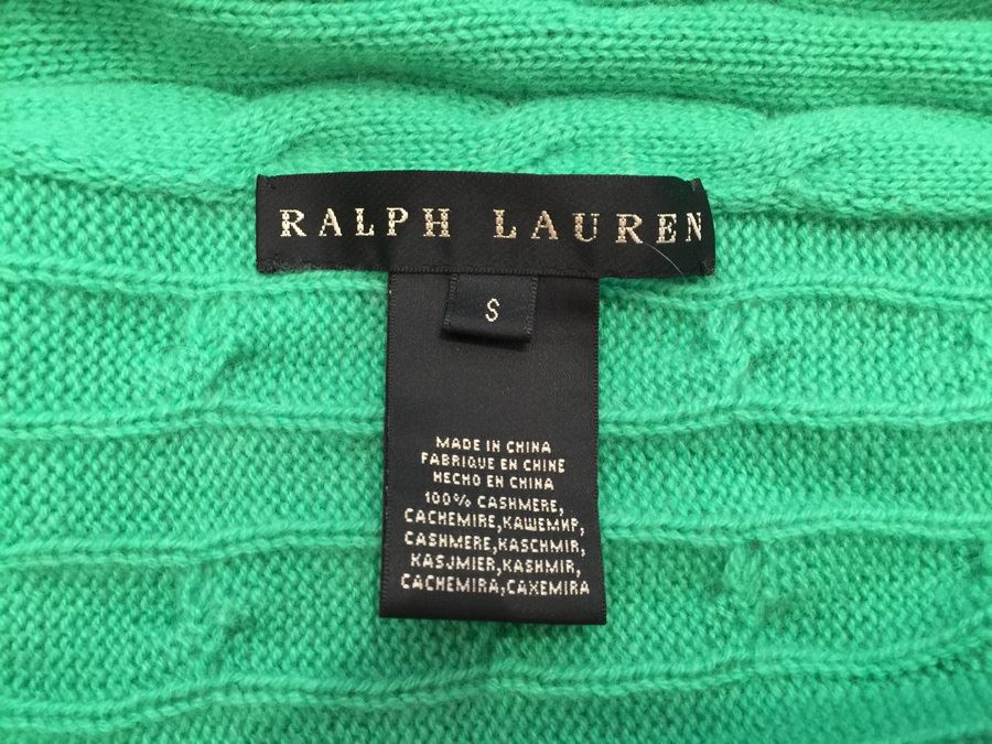Green Ralph Lauren Black Label 100% Cashmere Sweater Size S [Photo 3]