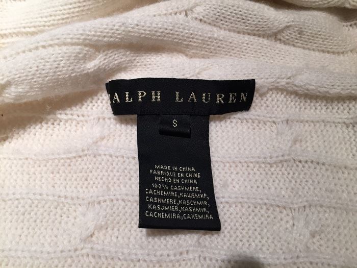 Ralph Lauren 100% Cashmere Sweater Jacket Black Label Size S