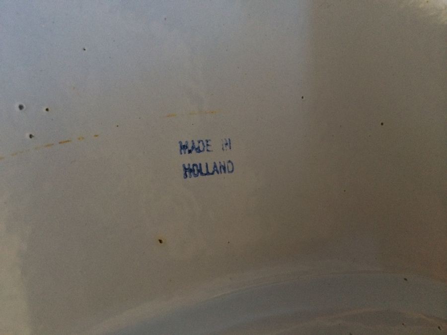 (2) Vtg DRU Holland Enamel Ware Cast Iron OVAL Dutch Oven w/ Lid Blue Pot Casserole [Photo 4]