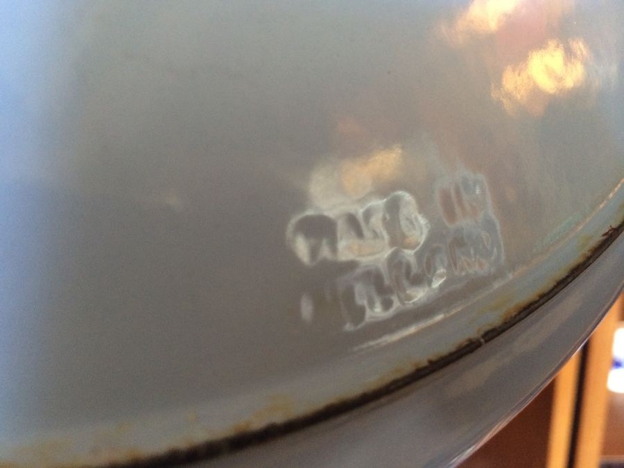 (2) Vtg DRU Holland Enamel Ware Cast Iron OVAL Dutch Oven w/ Lid Blue Pot Casserole [Photo 7]