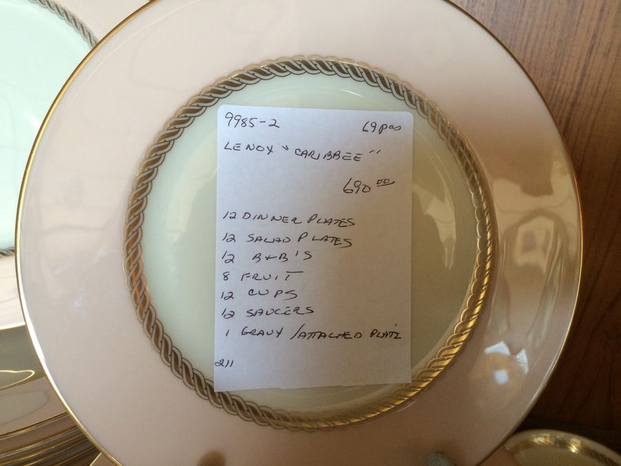 Vintage 1950's Lenox 'Caribbee' Pattern 69-Piece China Set [Photo 6]