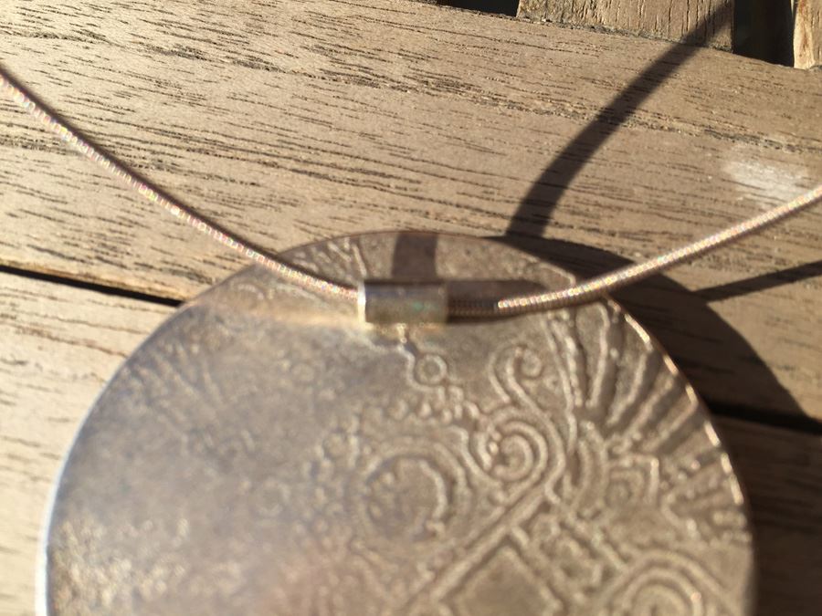 Modernist Enamel Pendant With Sterling Silver Chain Wt. 33.8g [Photo 7]