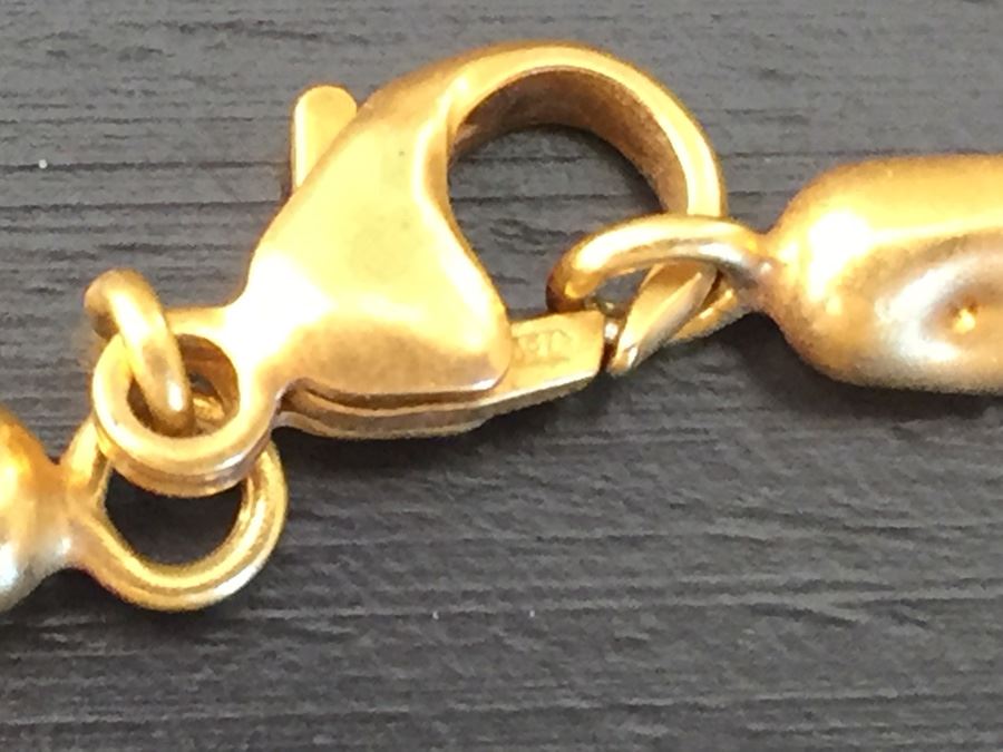 Iridesse Tiffany & Co Braided Leather Necklace With 18K Gold Clasp Wt. 4.6g [Photo 6]