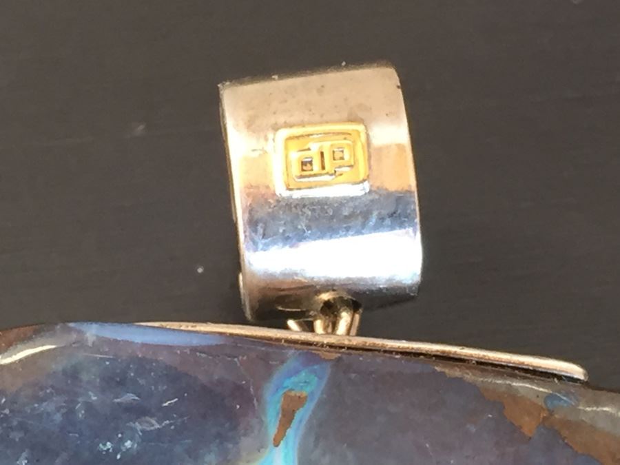 Boulder Opal Enhancer Gold On Silver Wt. 37.6g Signed DP [Photo 2]