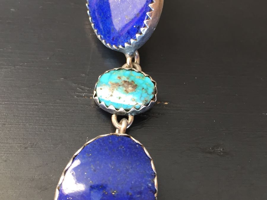 Sterling Silver Turquoise Earrings Signed J. R. LTD. Santa Fe, NM Wt:11g [Photo 2]