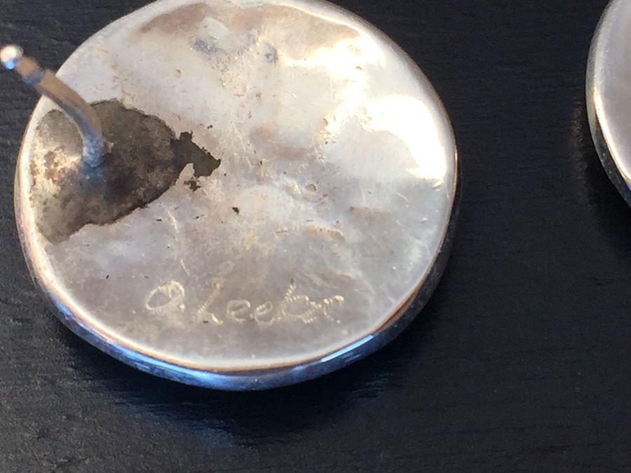 Artist Signed Enamel Earrings Wt:3.5g [Photo 6]