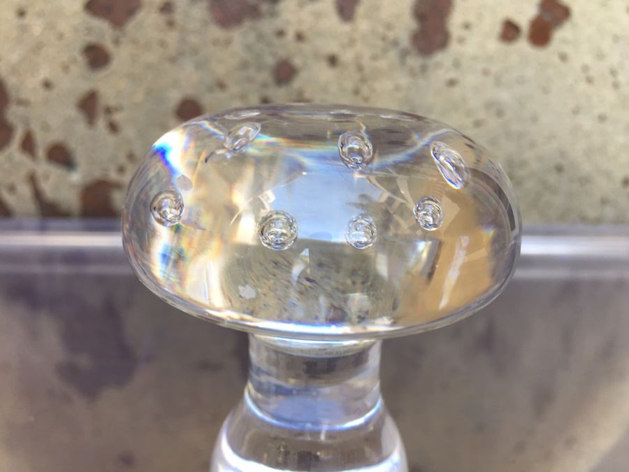 Kosta Boda Monica Backstrom Clear Art Glass Mushroom Swedish Modernist Signed [Photo 2]