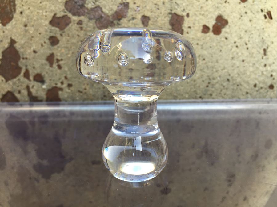 Kosta Boda Monica Backstrom Clear Art Glass Mushroom Swedish Modernist Signed [Photo 1]