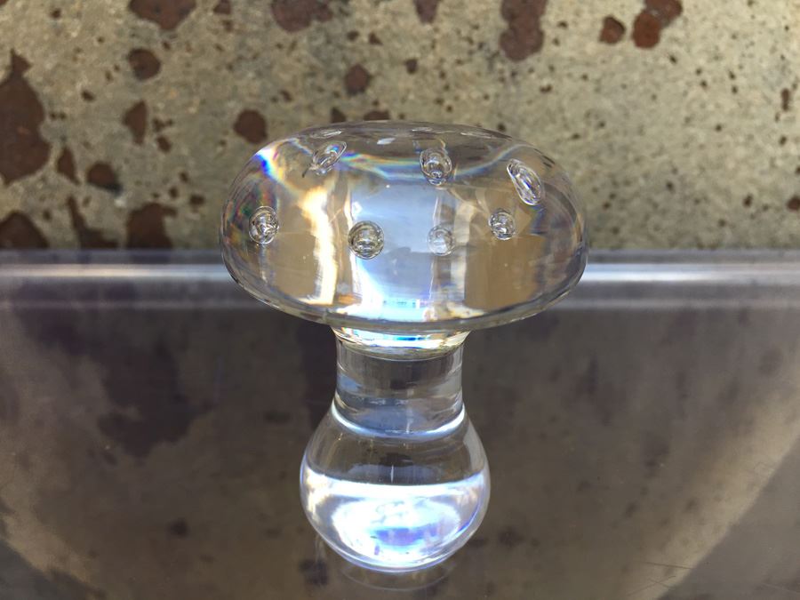 Kosta Boda Monica Backstrom Clear Art Glass Mushroom Swedish Modernist Signed [Photo 4]