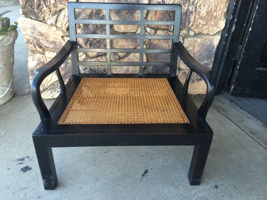 Teak Chair with Cane Seat - Asian Influenced - Possibly Henredon