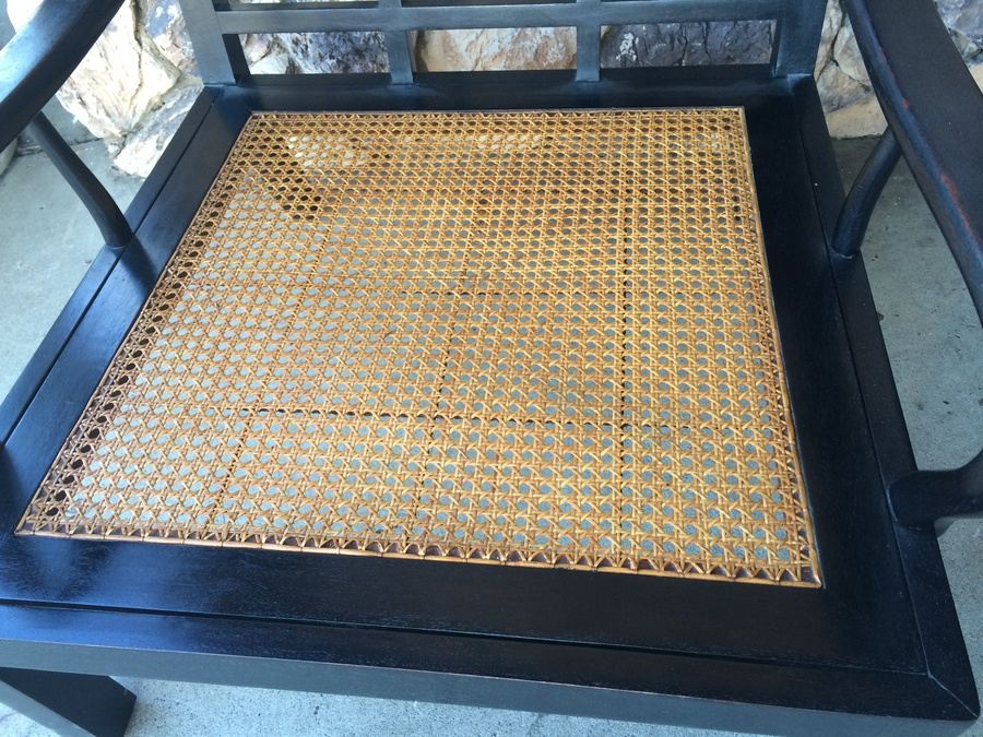 Teak Chair with Cane Seat - Asian Influenced - Possibly Henredon [Photo 4]