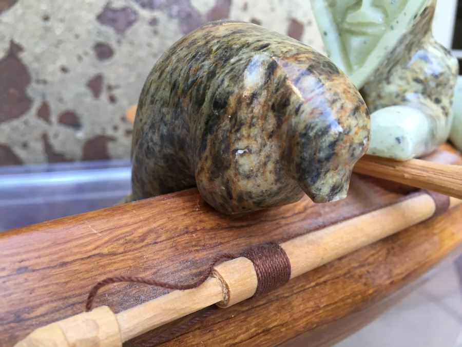 Charlie Komakhuk Nome AK 1991 Eskimo Kayak Sculpture [Photo 5]