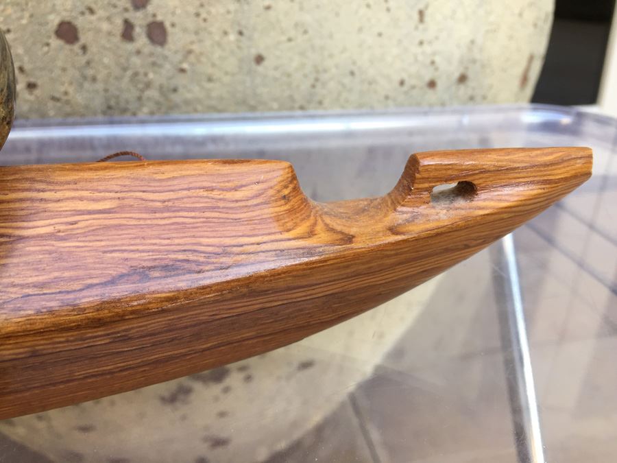 Charlie Komakhuk Nome AK 1991 Eskimo Kayak Sculpture [Photo 20]