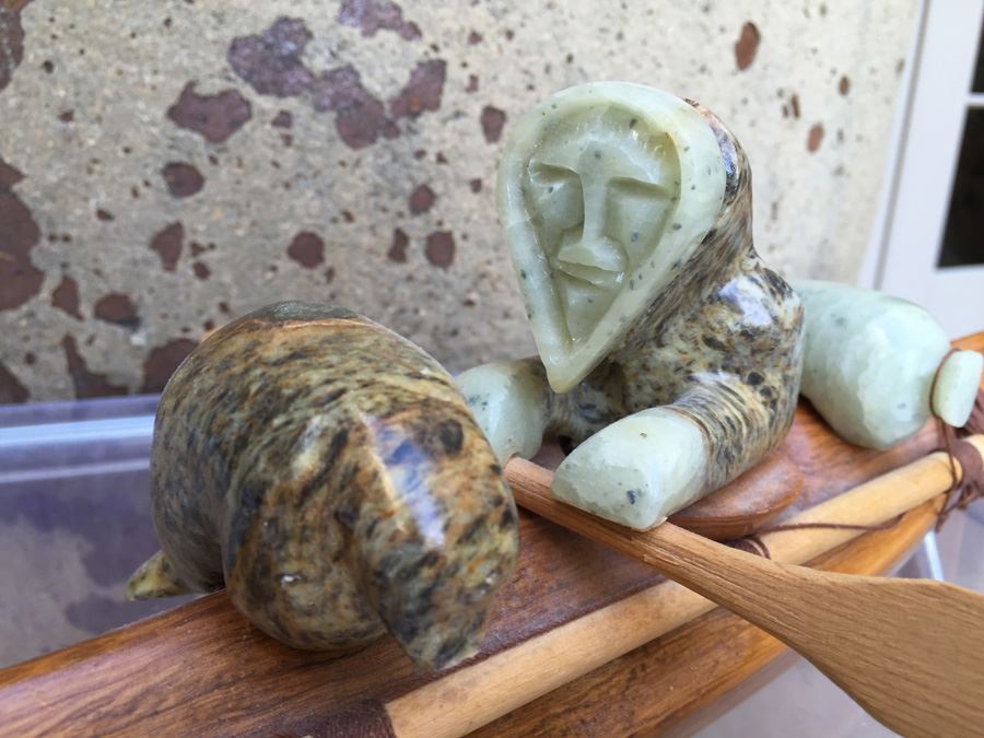 Charlie Komakhuk Nome AK 1991 Eskimo Kayak Sculpture [Photo 2]