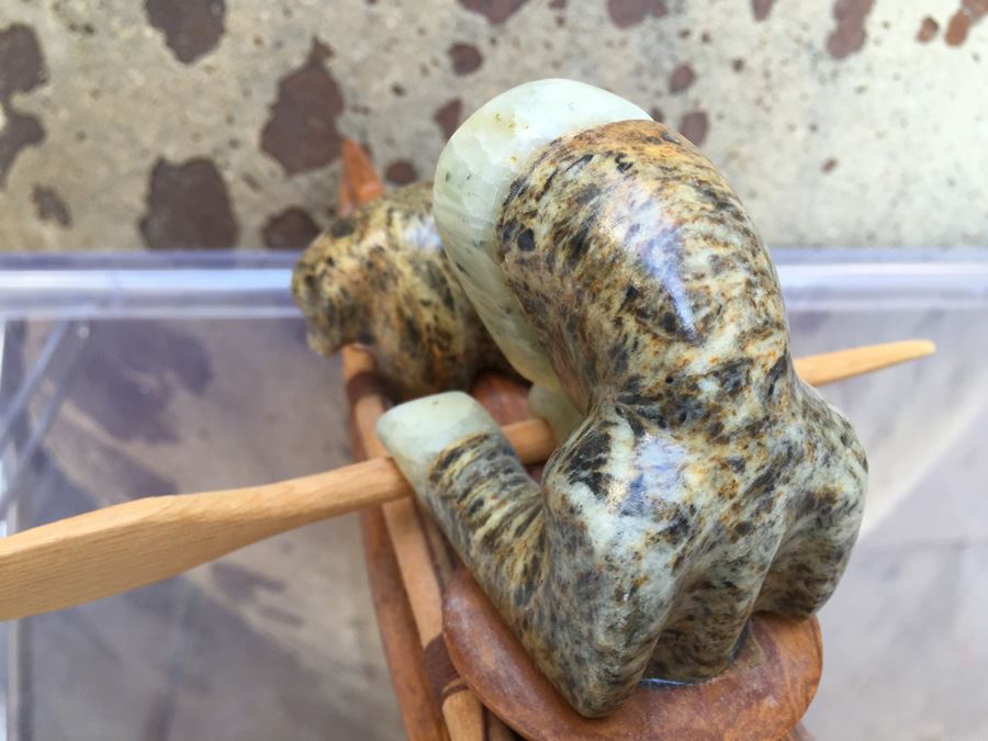 Charlie Komakhuk Nome AK 1991 Eskimo Kayak Sculpture [Photo 13]