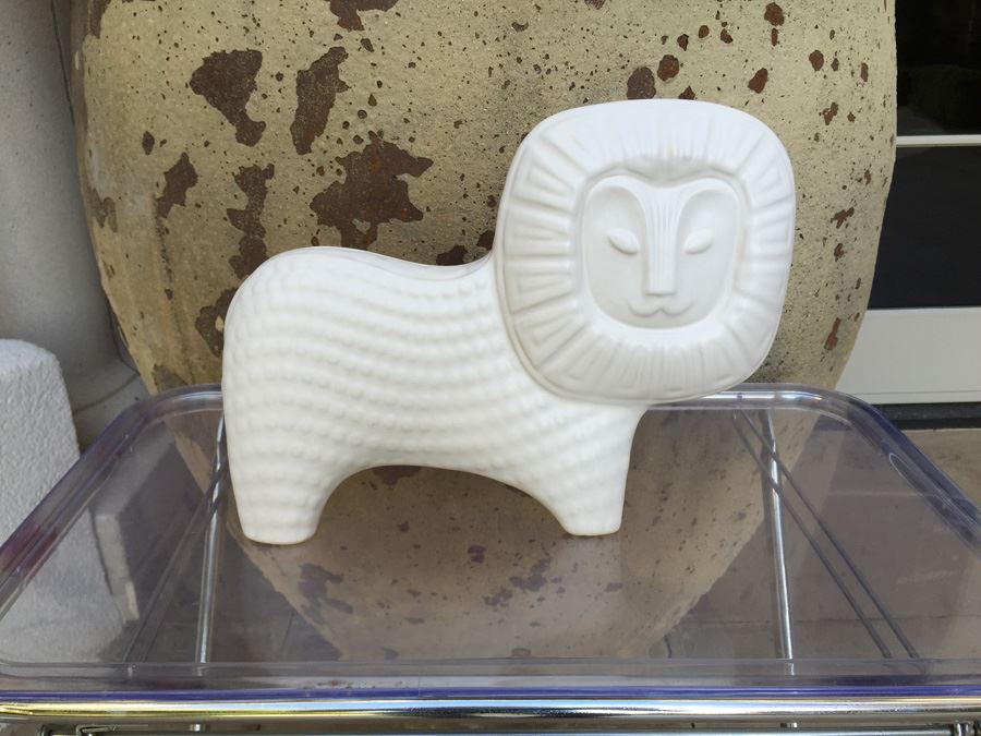 Jonathan Adler Ceramic Lion Sculpture 