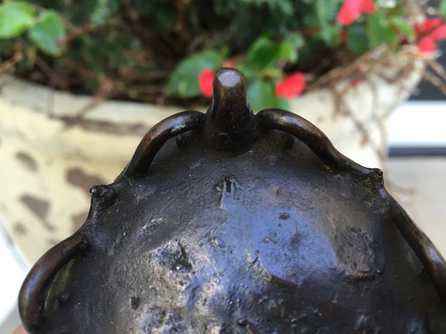 Japanese Bronze Incense Burner With Foo Dog Adorned Lid [Photo 16]