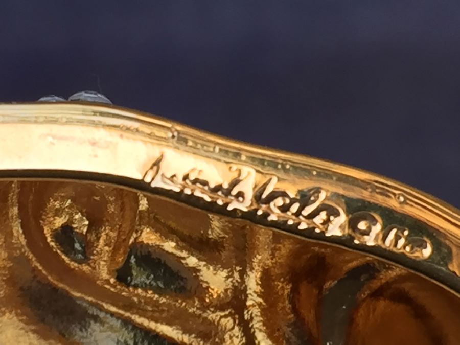 Judith Leiber Elephant Form Hinged Miniature Gold Tone Finish [Photo 13]