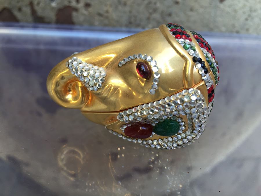 Judith Leiber Elephant Form Hinged Miniature Gold Tone Finish [Photo 2]