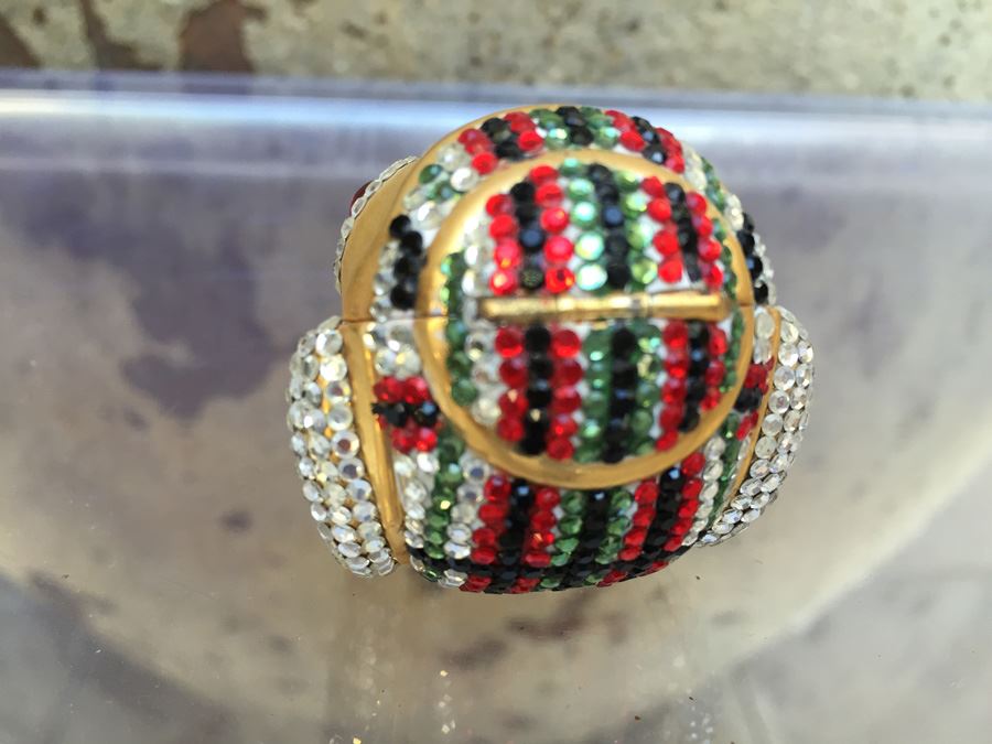 Judith Leiber Elephant Form Hinged Miniature Gold Tone Finish [Photo 4]