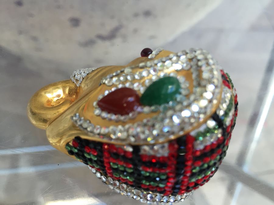 Judith Leiber Elephant Form Hinged Miniature Gold Tone Finish [Photo 9]