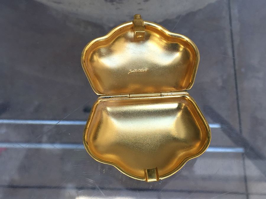 Judith Leiber Gold Tone Hinged Purse Miniature [Photo 3]