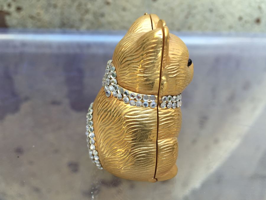 Judith Leiber Gold Tone Hinged Cat Form Miniature [Photo 5]