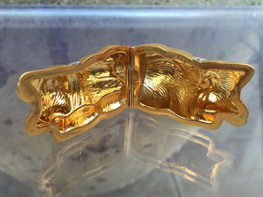 Judith Leiber Gold Tone Hinged Cat Form Miniature [Photo 3]