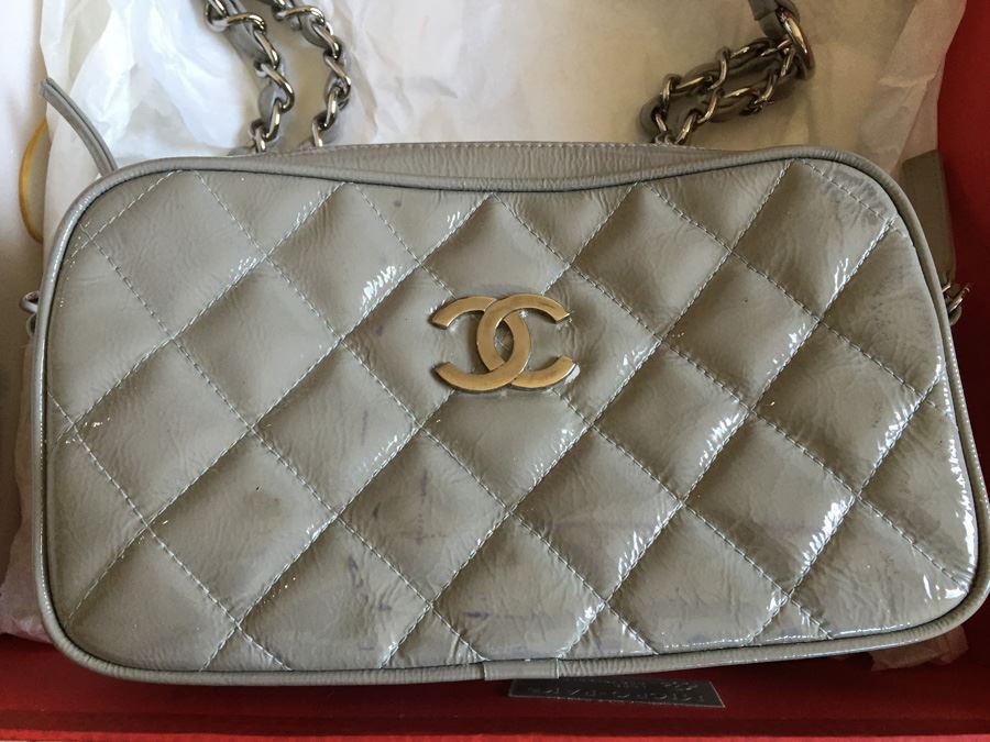 Chanel Gray Quilted Handbag With Slight Markings On Face As Shown In Photos [Photo 3]