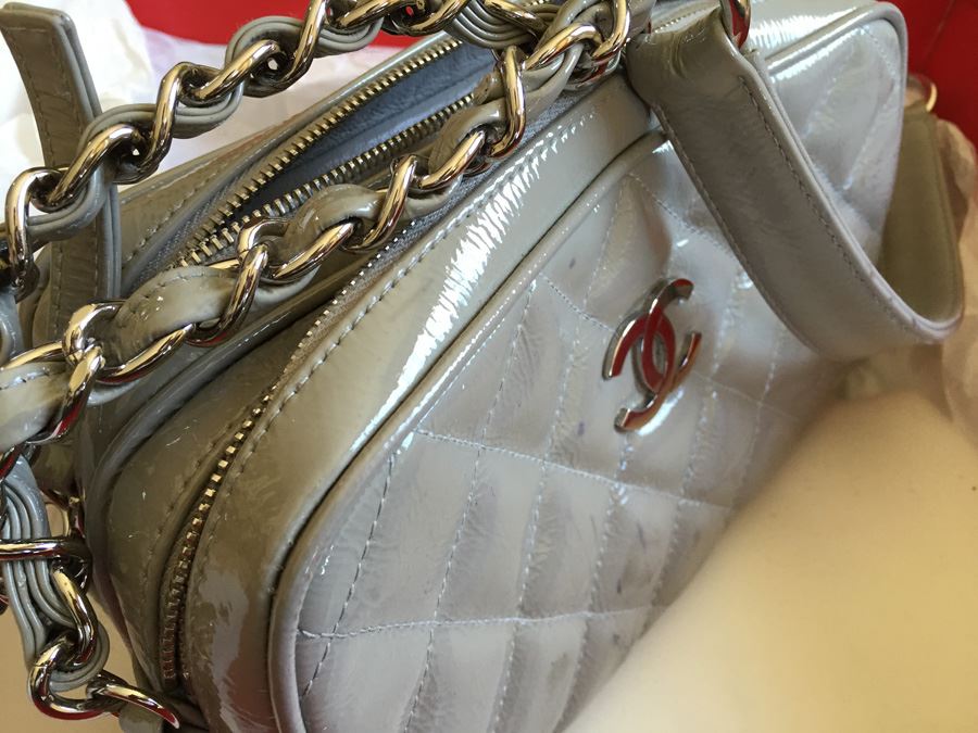 Chanel Gray Quilted Handbag With Slight Markings On Face As Shown In Photos [Photo 2]