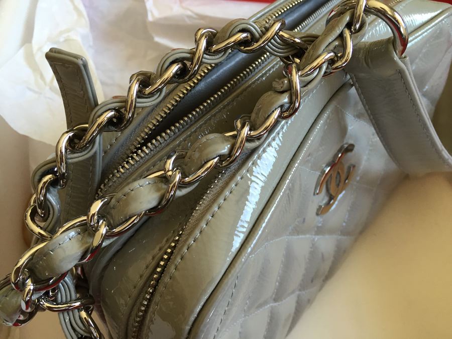 Chanel Gray Quilted Handbag With Slight Markings On Face As Shown In Photos [Photo 13]