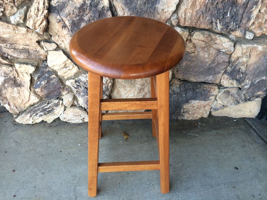 Solid Wood Swiveling Barstool [Photo 1]