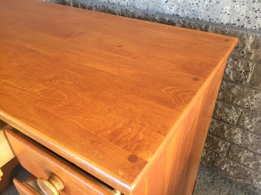 Vintage Mid 50's Solid Wood Desk By T.F.I. (Thomasville Furniture Industries) [Photo 16]