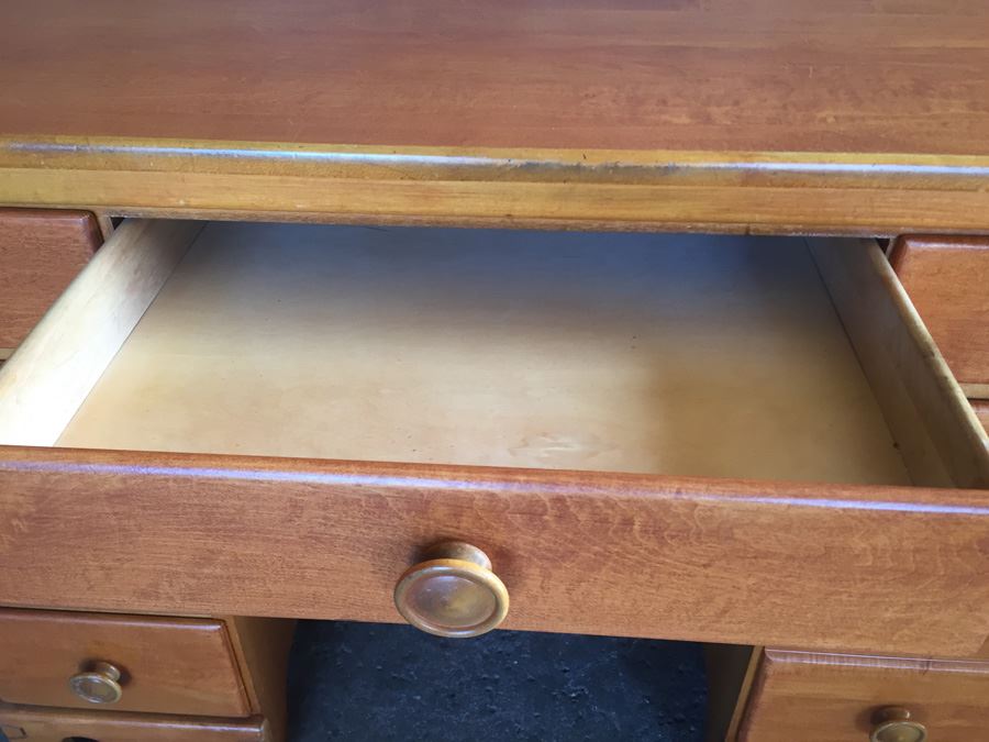 Vintage Mid 50's Solid Wood Desk By T.F.I. (Thomasville Furniture Industries) [Photo 11]