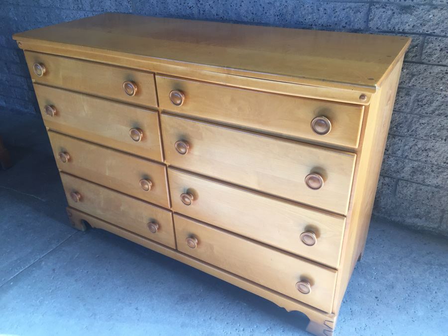 Vintage Mid 50's Solid Wood Dresser By T.F.I. (Thomasville Furniture Industries) [Photo 4]