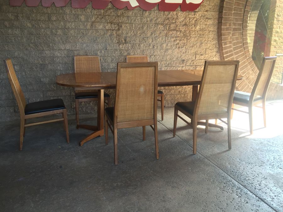 Mid-Century Modern Table With 6 Cane Back Chairs By Foster-McDavid Furniture Tampa, Florida [Photo 31]