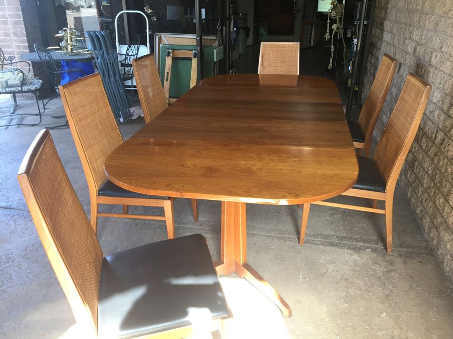 Mid-Century Modern Table With 6 Cane Back Chairs By Foster-McDavid Furniture Tampa, Florida [Photo 23]