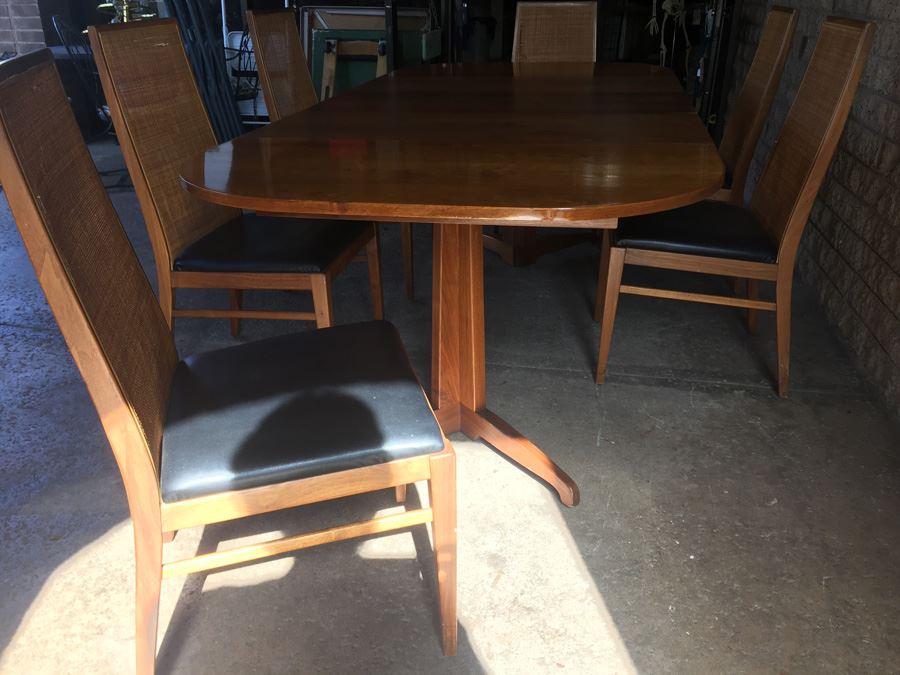 Mid-Century Modern Table With 6 Cane Back Chairs By Foster-McDavid Furniture Tampa, Florida [Photo 22]