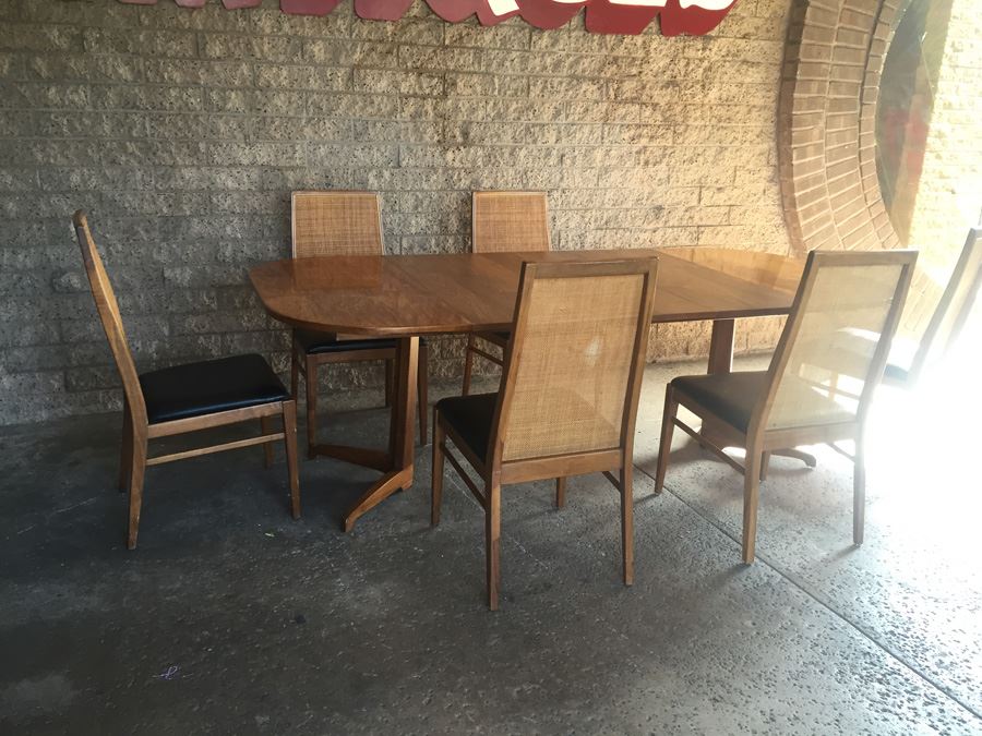 Mid-Century Modern Table With 6 Cane Back Chairs By Foster-McDavid Furniture Tampa, Florida [Photo 32]