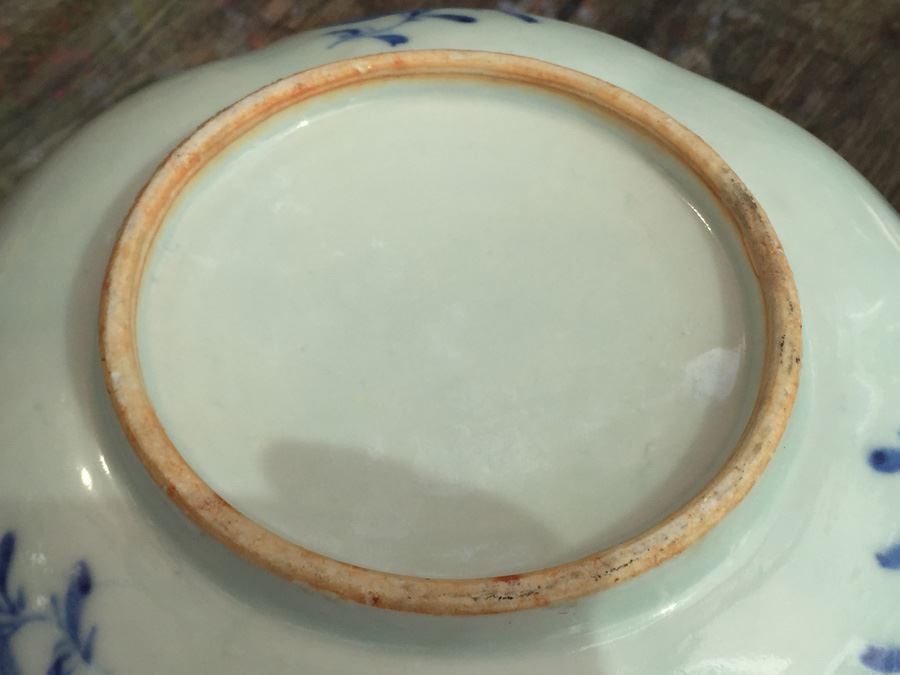 Antique Chinese Canton Blue And White Porcelain Cut-Corner Salad Bowl [Photo 19]