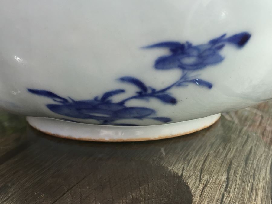 Antique Chinese Canton Blue And White Porcelain Cut-Corner Salad Bowl [Photo 15]