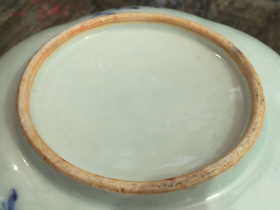 Antique Chinese Canton Blue And White Porcelain Cut-Corner Salad Bowl [Photo 18]