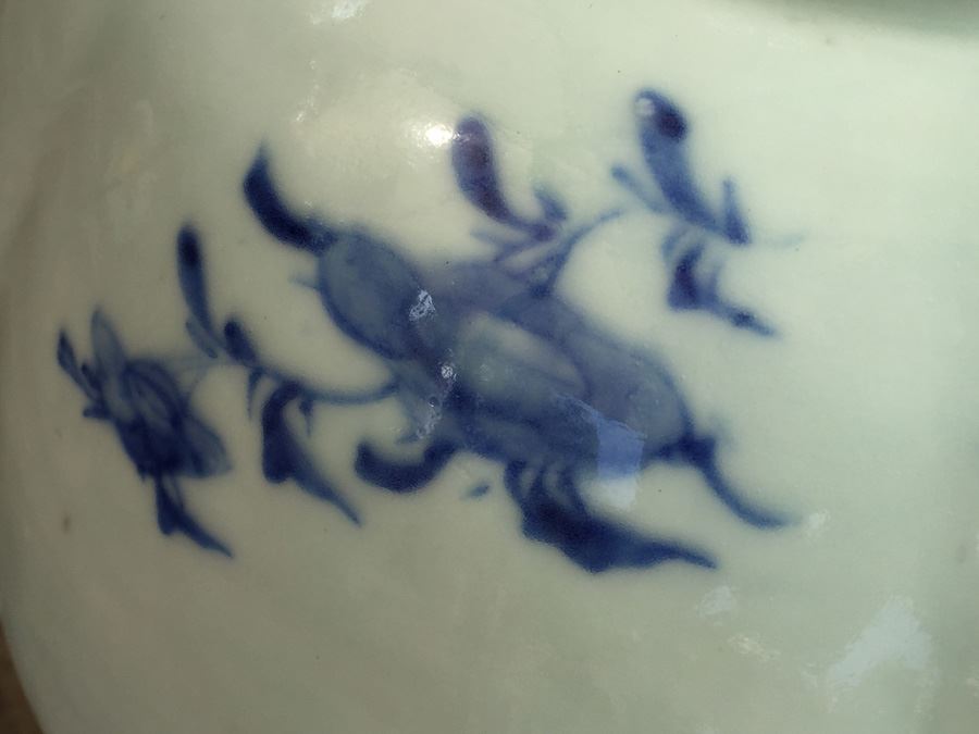 Antique Chinese Canton Blue And White Porcelain Cut-Corner Salad Bowl [Photo 16]