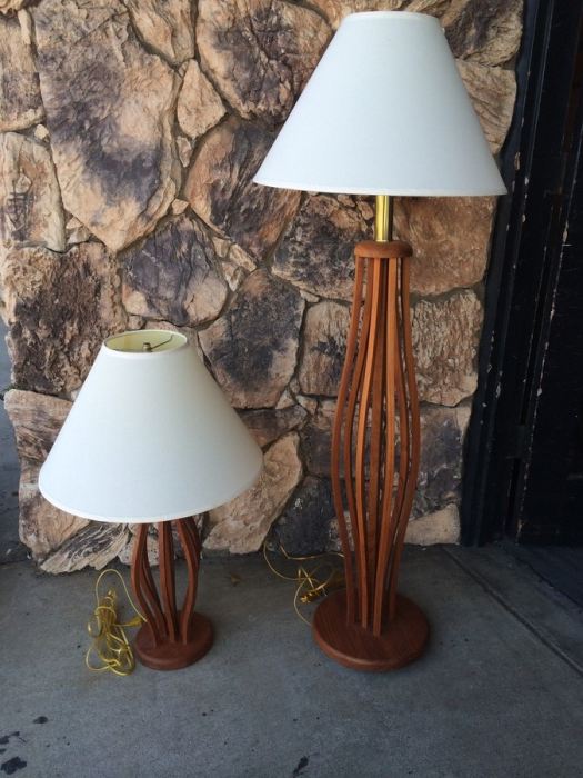 Mid-Century Inspired Wood Floor Lamp and Table Lamp [Photo 6]