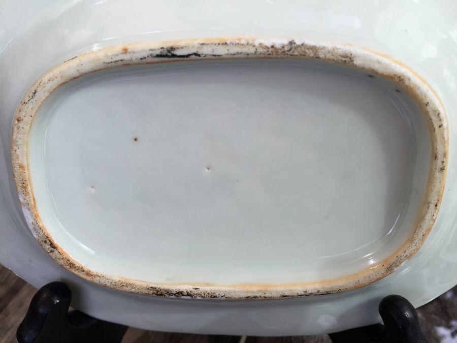 Antique Chinese Canton Blue And White Plate Platter [Photo 3]