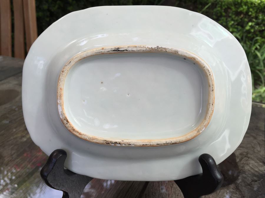 Antique Chinese Canton Blue And White Plate Platter [Photo 18]