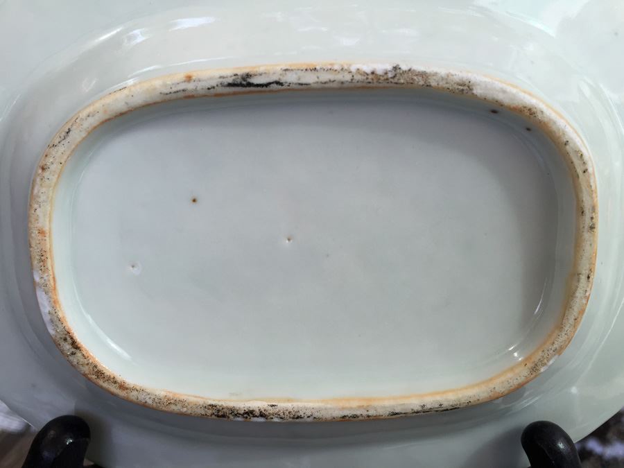 Antique Chinese Canton Blue And White Plate Platter [Photo 19]